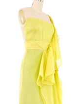 Valentino Chartreuse Silk Organza Gown Dress arcadeshops.com