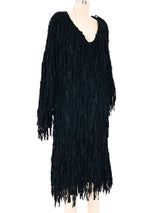 Fringed Leather Mesh Dress Dress arcadeshops.com