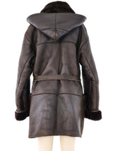 Brown Cocoon Shearling Coat Outerwear arcadeshops.com