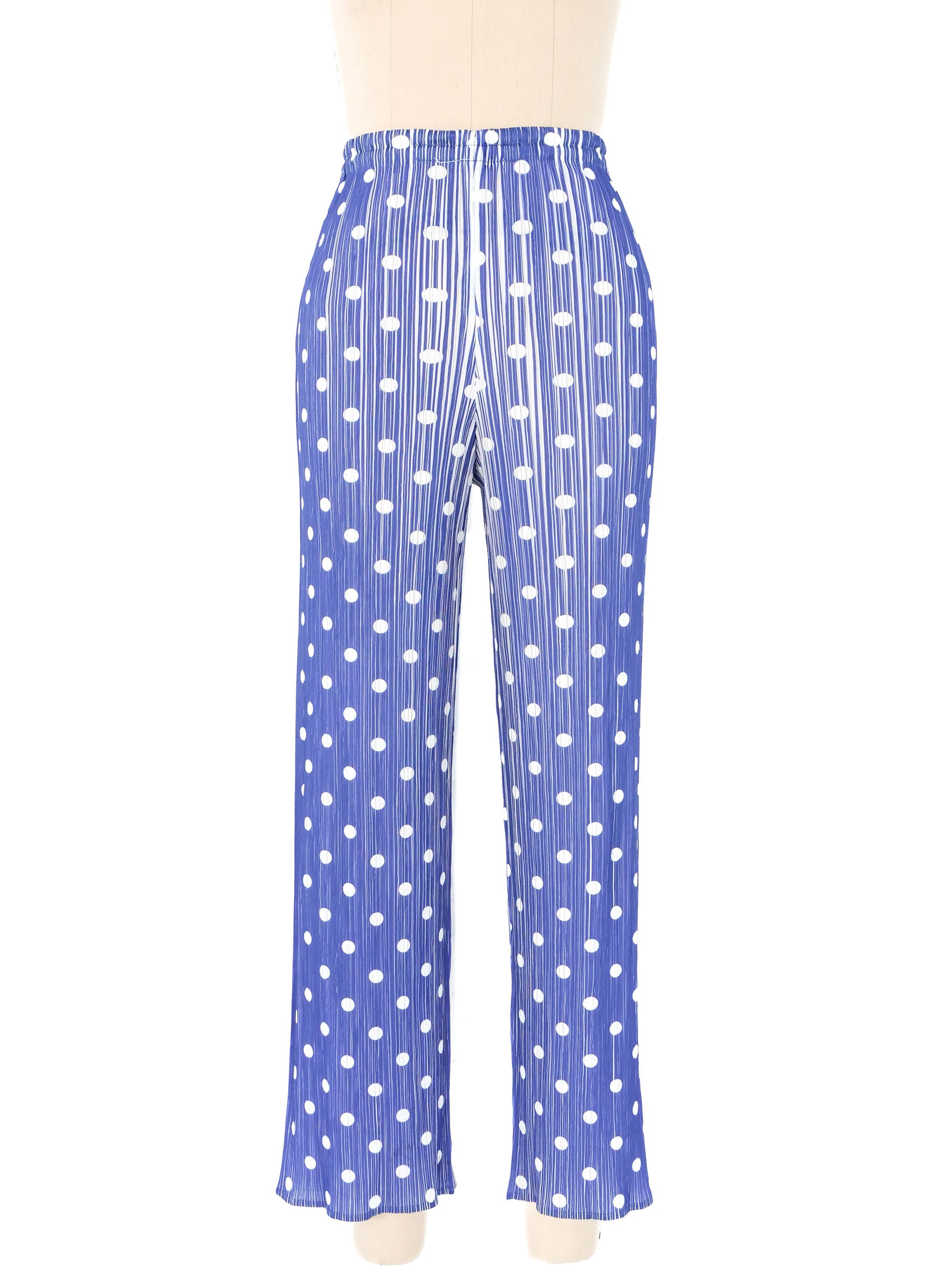 Issey Miyake Pleats Please Polka Dot Plisse Pleat Pants