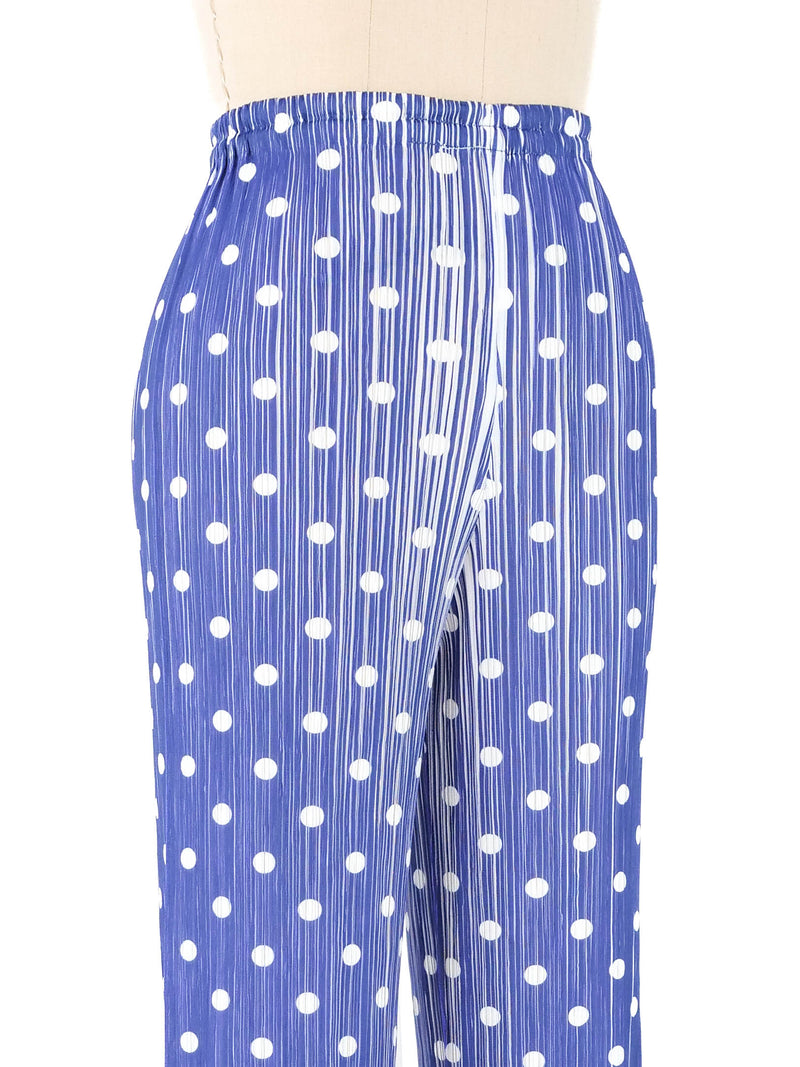 Korean Pleats Issey Miyake Style Pleated Polka Dot Dress – One Size, 3 Colors
