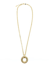 Yves Saint Laurent Textured Circle Pendant Necklace Accessory arcadeshops.com