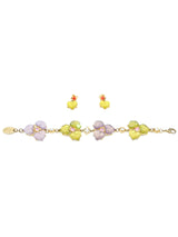 Isaky Paris Glass Heart Bracelet And Earring Set Accessory arcadeshops.com