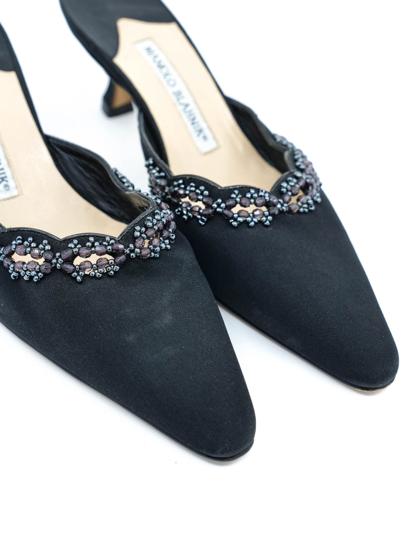 Manolo Blahnik Bead Embellished Mules, 36 Accessory arcadeshops.com