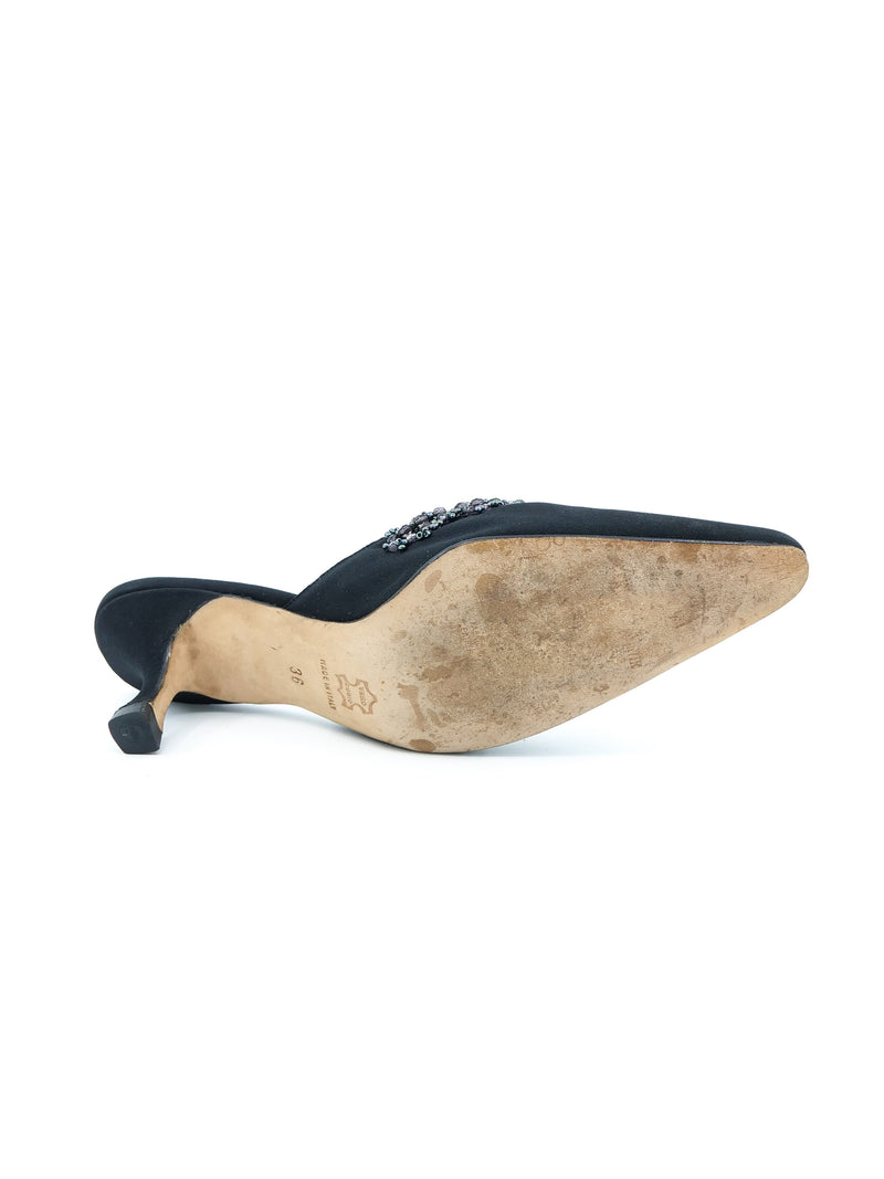 Manolo Blahnik Bead Embellished Mules, 36 Accessory arcadeshops.com