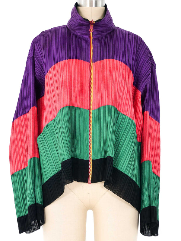 Issey Miyake Colorblock Reversible Plisse Pleat Jacket Jacket arcadeshops.com