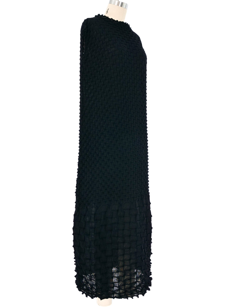 Issey Miyake Black Wool Dimensional Knit Dress Dress arcadeshops.com