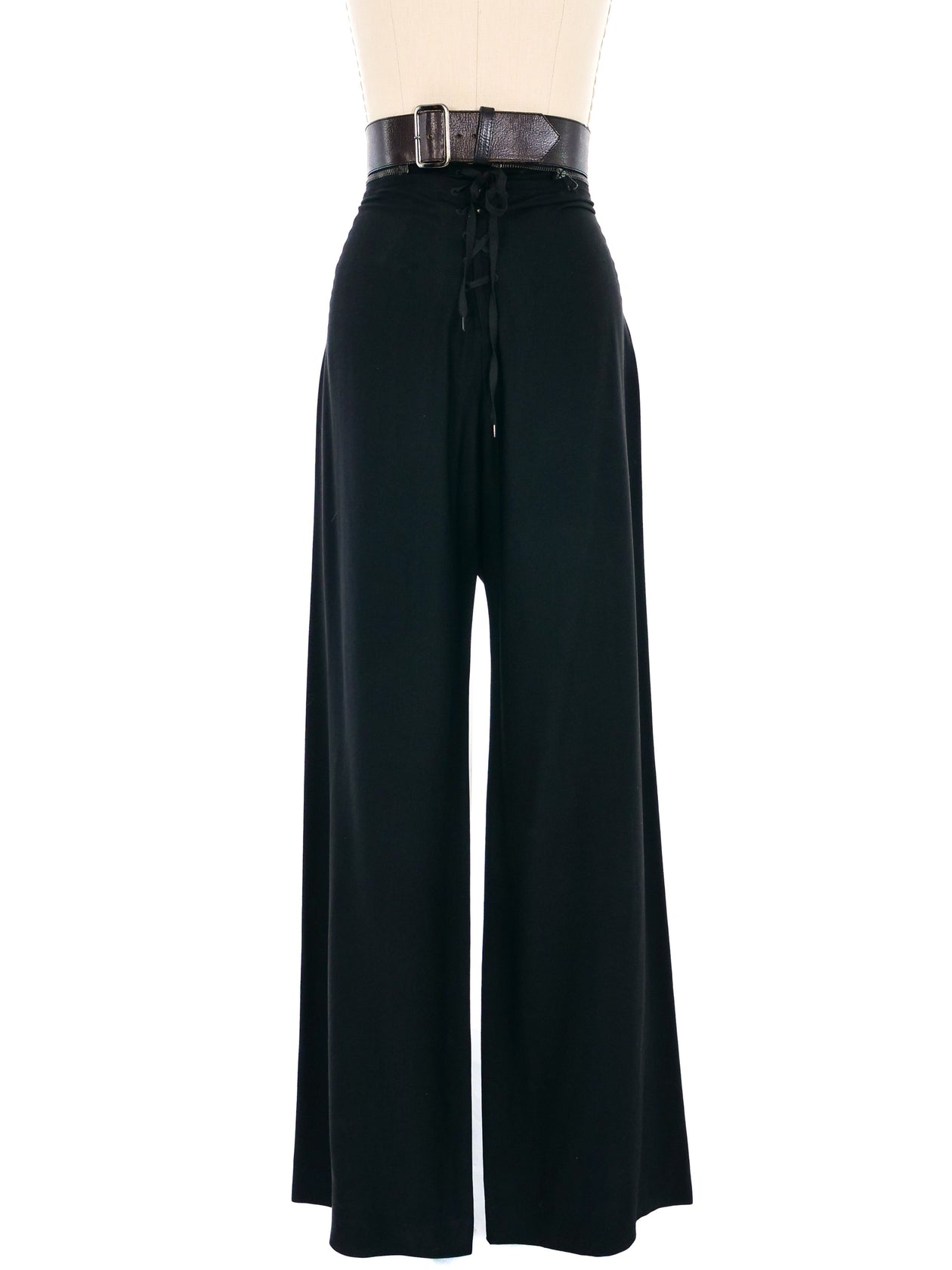 Jean Paul Gaultier JPG Black Wool Sailor Pants Wide Leg hi-rise Trousers 