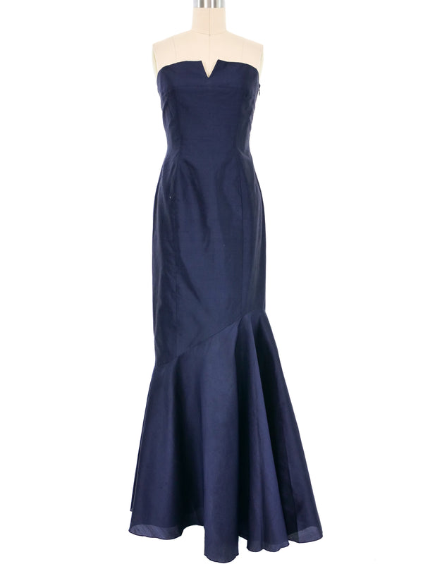 Thierry Mugler Strapless Silk Trumpet Gown Dress arcadeshops.com