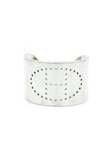 Hermes Sterling Silver Eclipse Perforated Logo Cuff Accessory arcadeshops.com