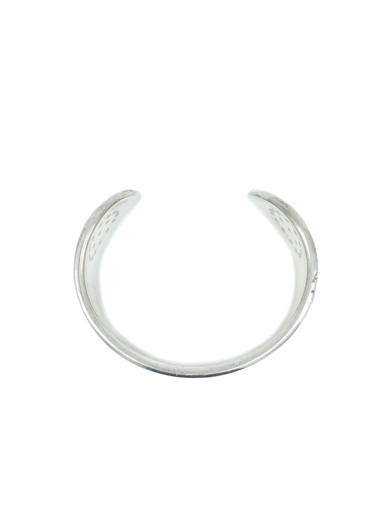 Hermes Sterling Silver Eclipse Perforated Logo Cuff Accessory arcadeshops.com