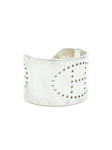 Hermes Sterling Silver Eclipse Perforated Logo Cuff Accessory arcadeshops.com