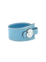 Hermes Blue Leather Logo Touareg Bracelet Accessory arcadeshops.com