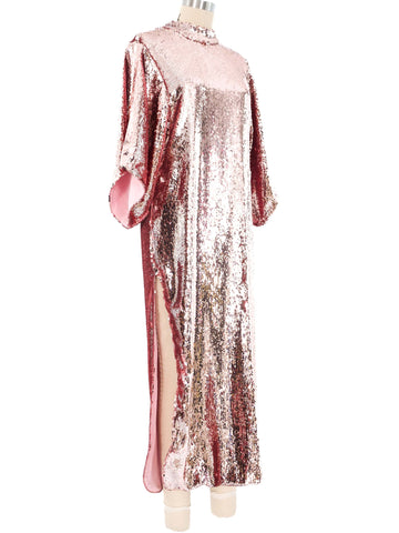 Rodarte Pink Sequin Kimono Sleeve Dress