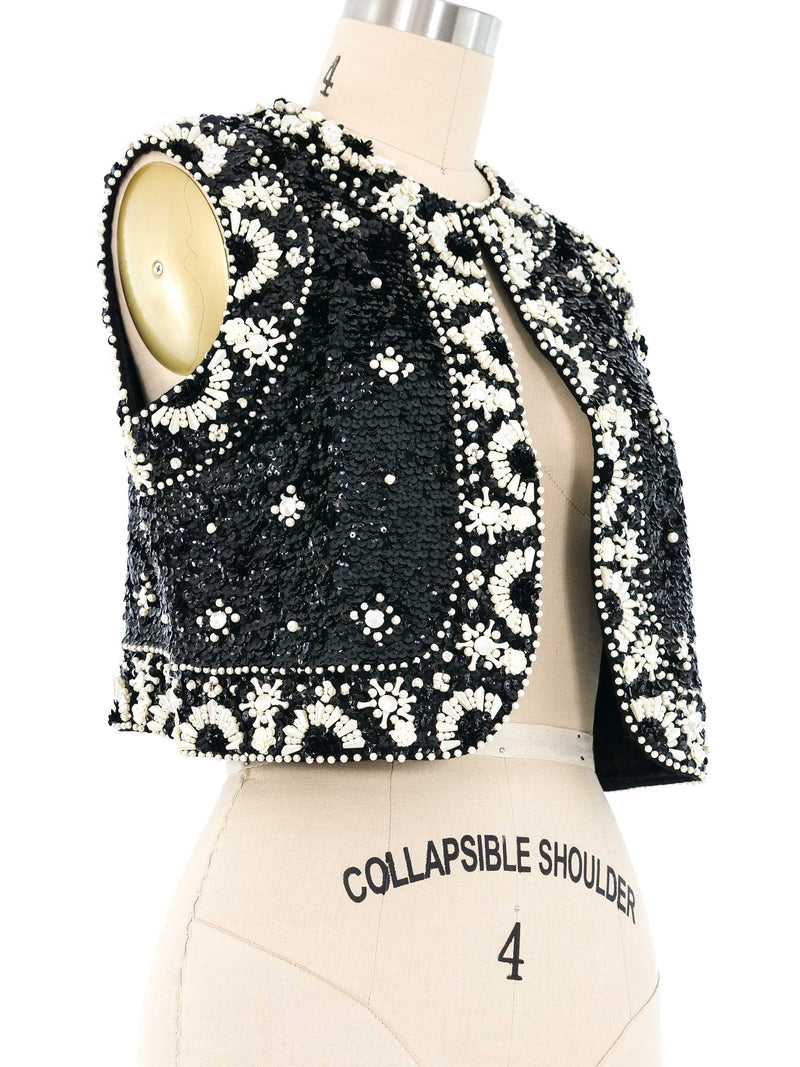 1960s Sequin Embellished Cropped Vest Jacket arcadeshops.com