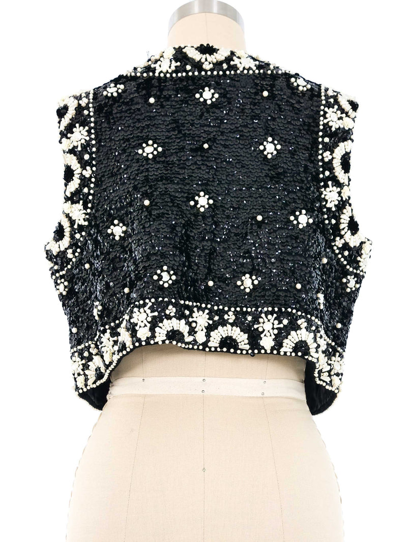 1960s Sequin Embellished Cropped Vest Jacket arcadeshops.com