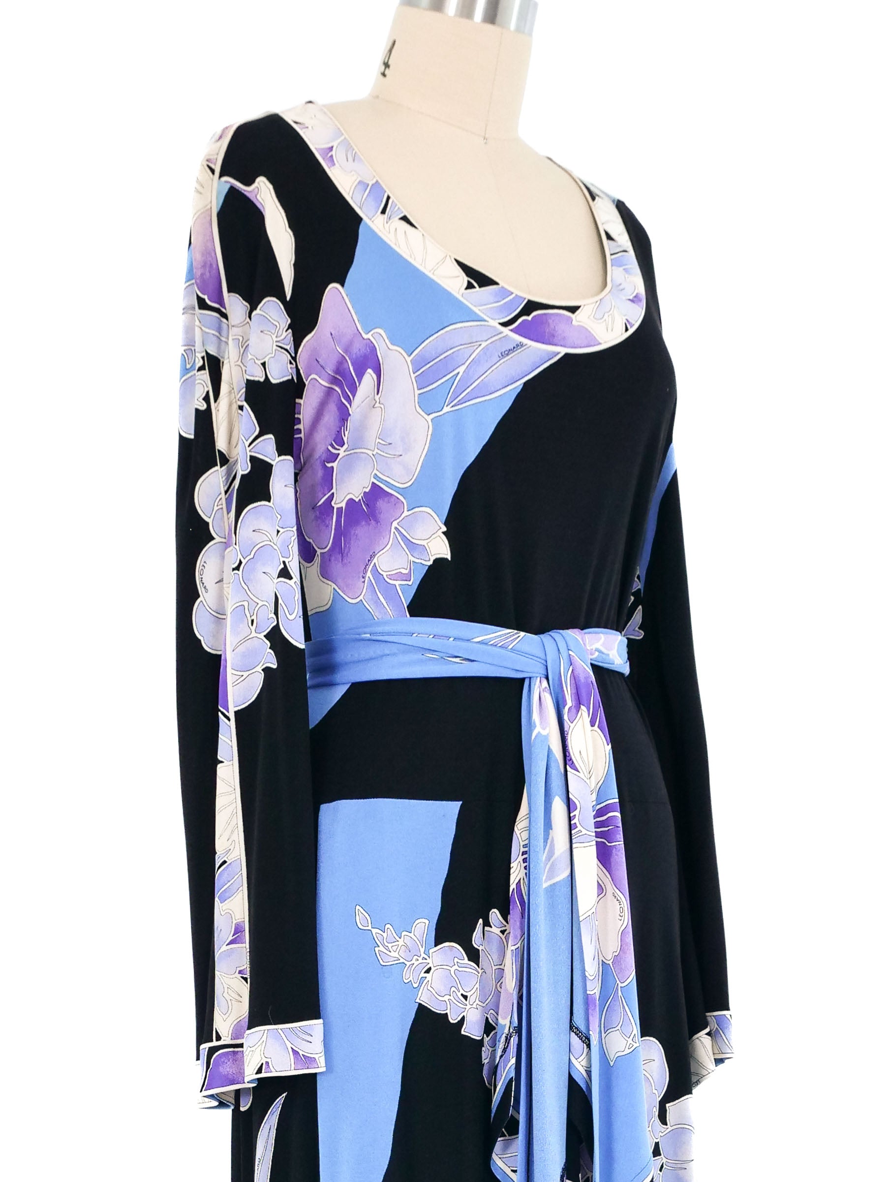 Leonard Jersey Floral Print Maxi Dress