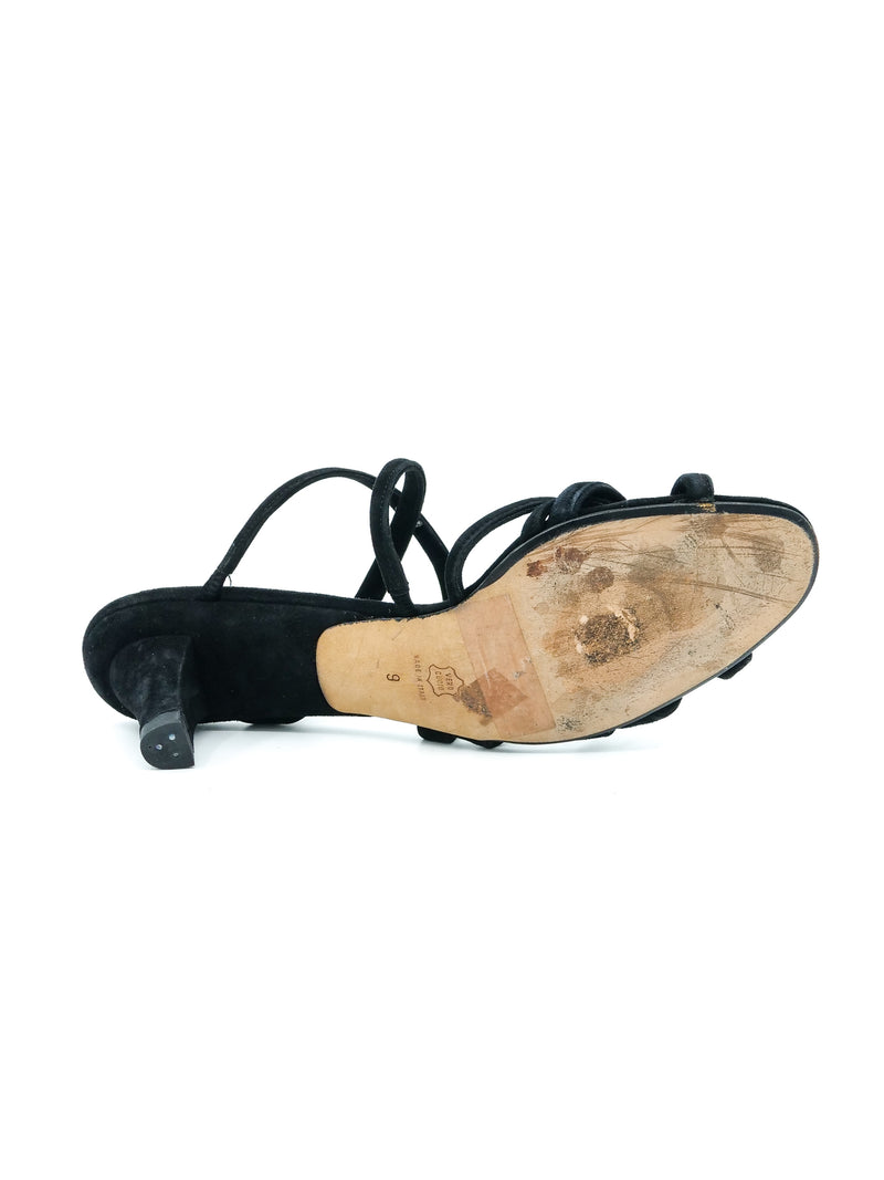 Donna Karan Suede Strappy Mules, 9 Accessory arcadeshops.com