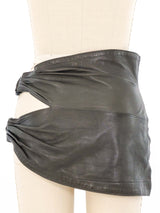 1983 Alaia Leather Cutout Mini Skirt Bottom arcadeshops.com