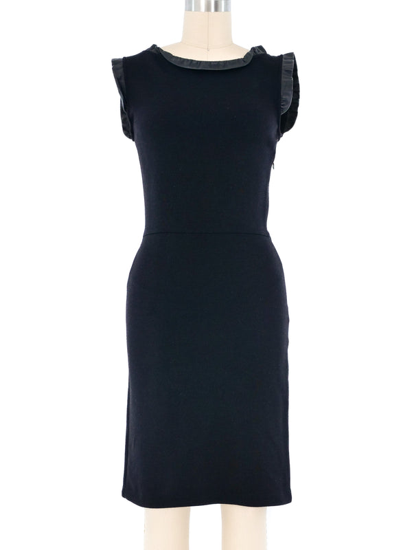 Christian Dior Leather Trimmed Knit Dress Dress arcadeshops.com