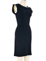 Christian Dior Leather Trimmed Knit Dress Dress arcadeshops.com