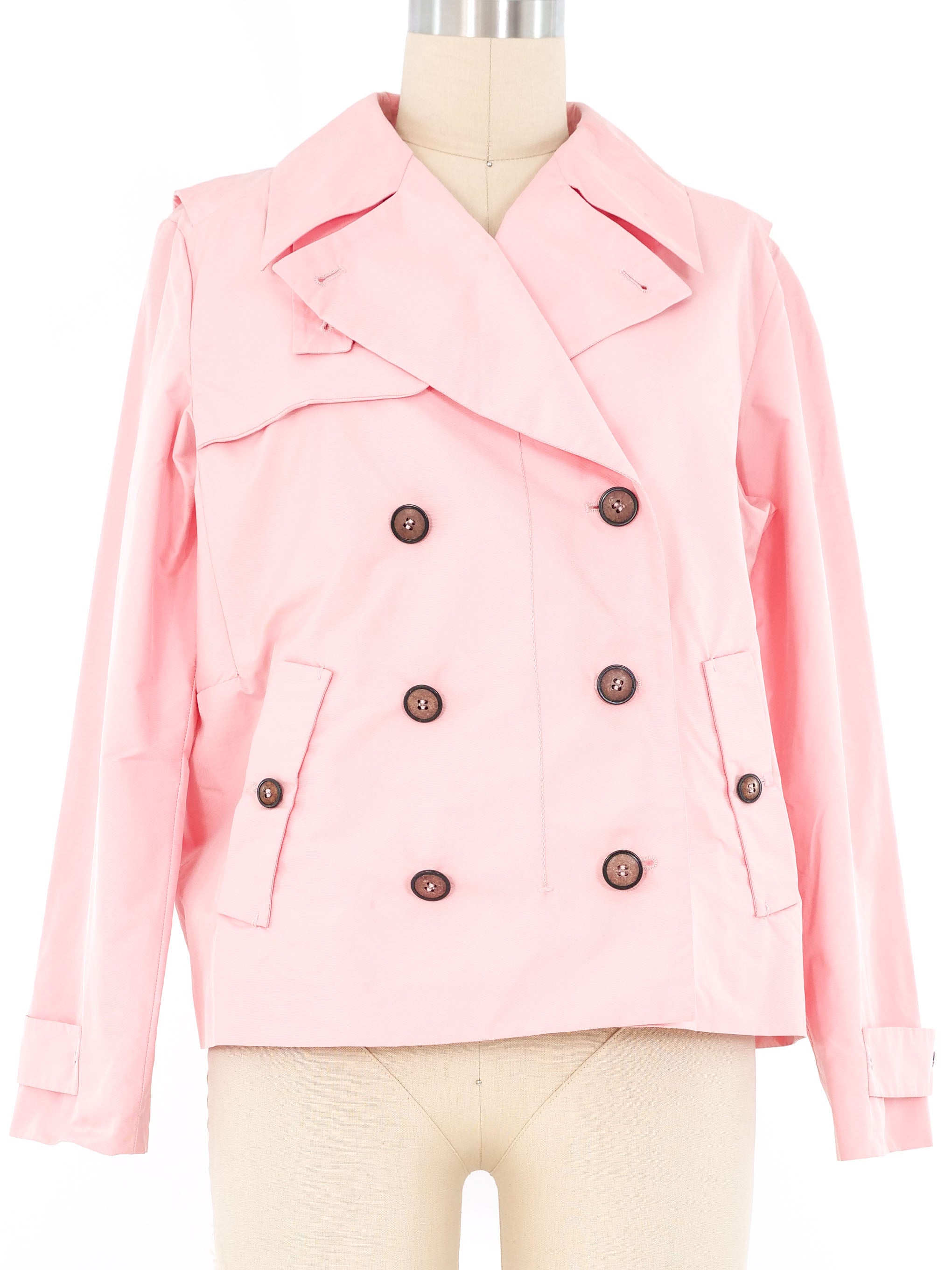 Miu Miu Cropped Bubblegum Trench Coat