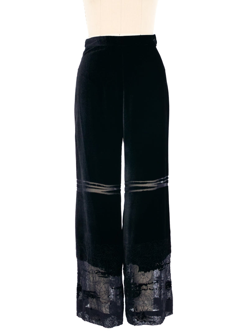 1998 Christian Lacroix Paneled Velvet Pants Bottom arcadeshops.com