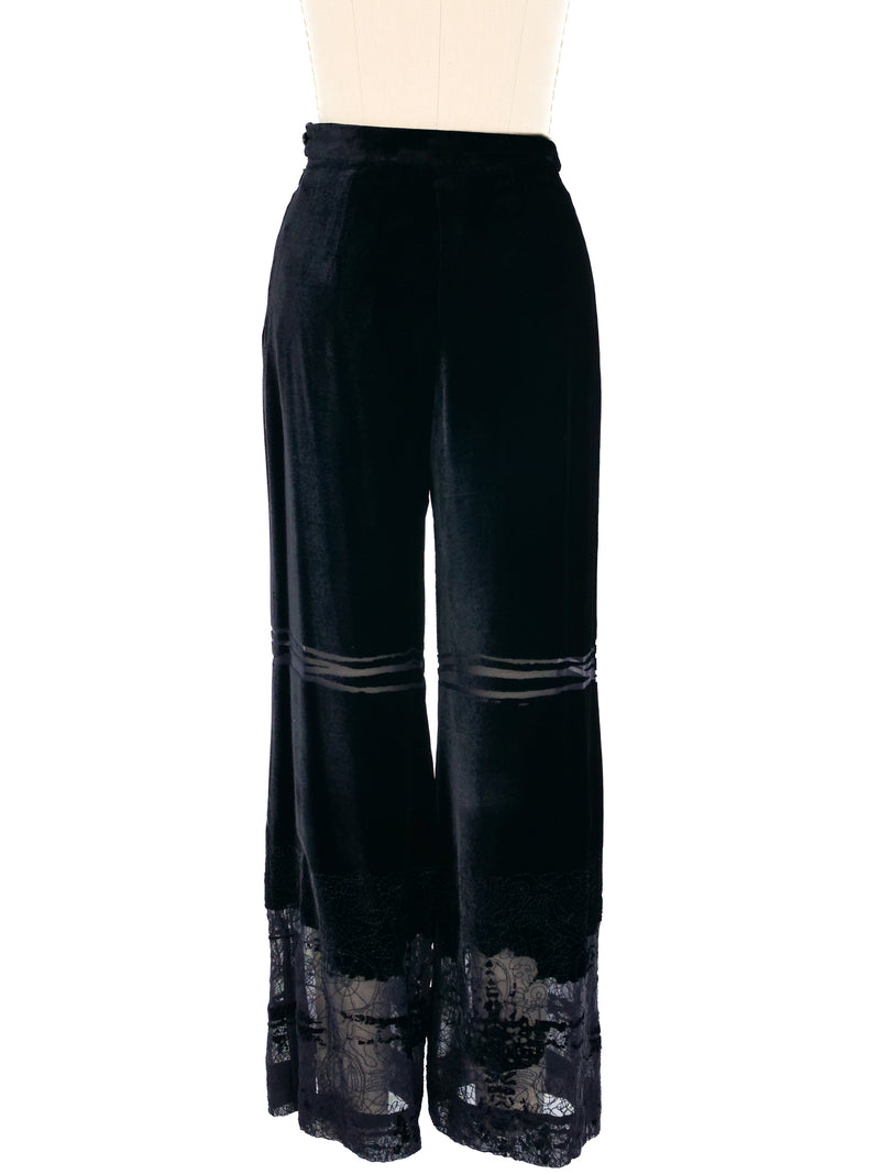 1998 Christian Lacroix Paneled Velvet Pants Bottom arcadeshops.com
