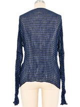 Issey Miyake Pleated Sheer Long Sleeve Top Top arcadeshops.com