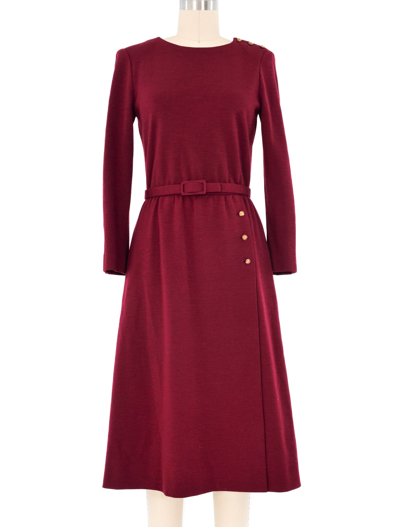 Chanel Maroon Wool Dress Chanel Maroon Wool Dress