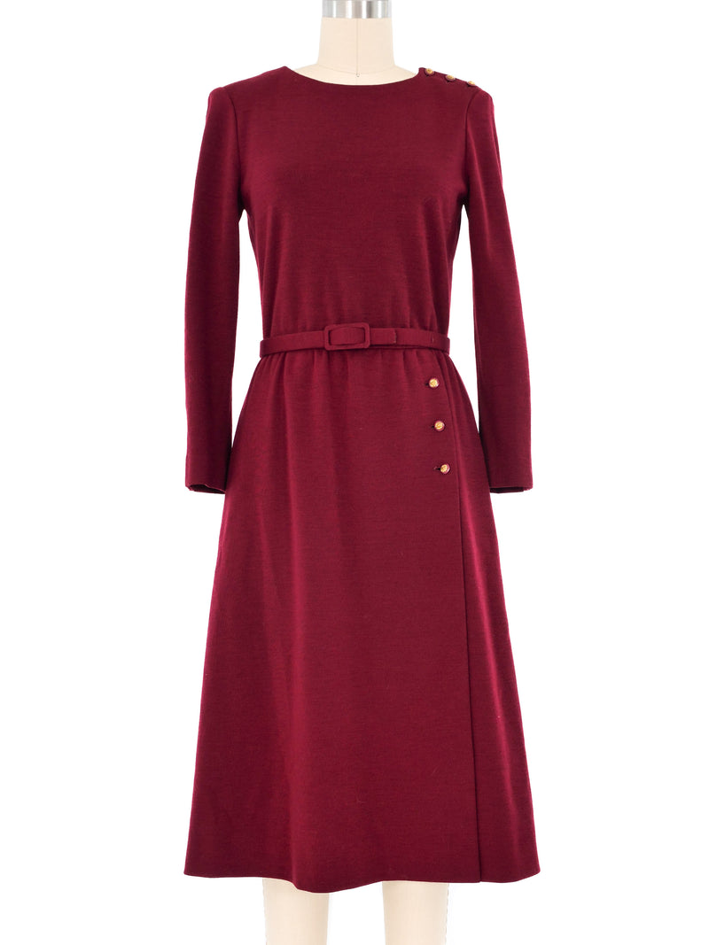 Chanel Maroon Wool Dress Dress arcadeshops.com