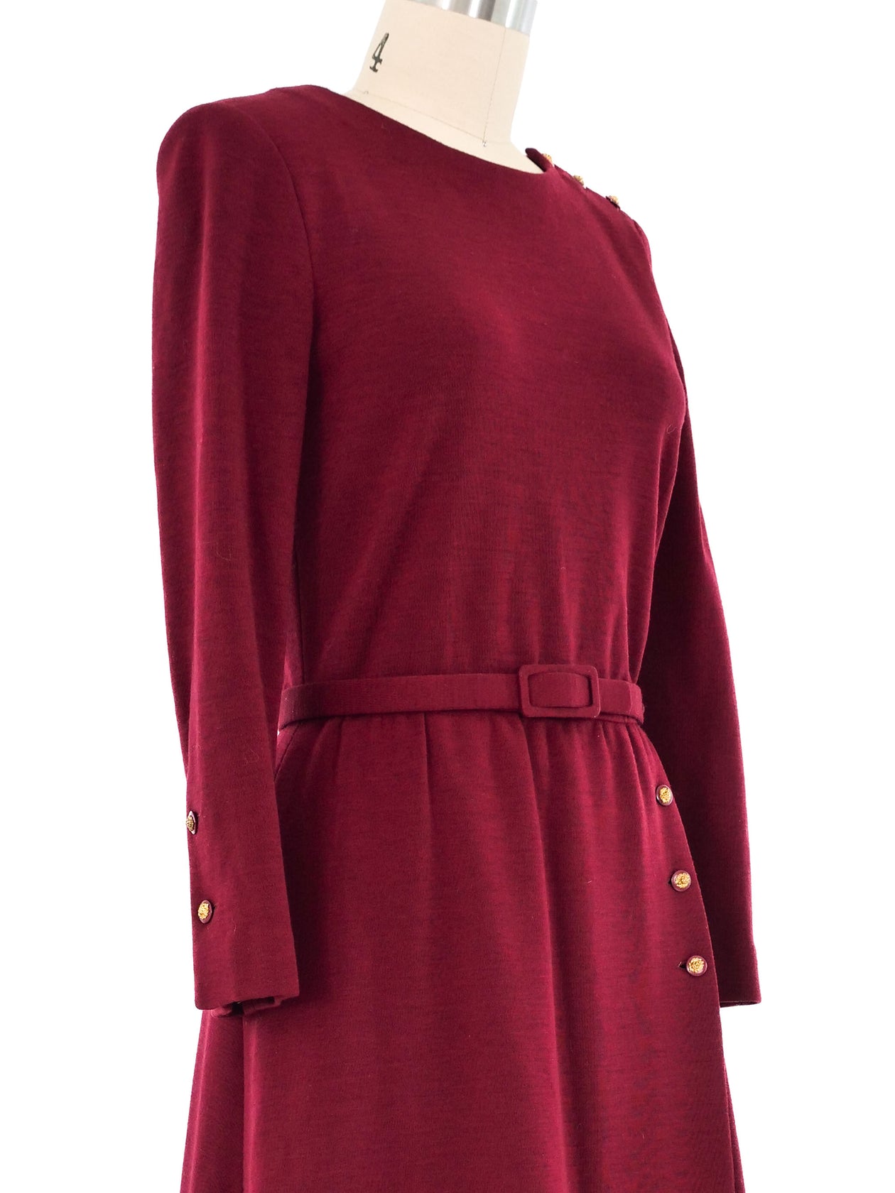Chanel Maroon Wool Dress