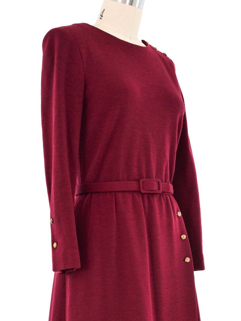 Chanel Maroon Wool Dress Dress arcadeshops.com