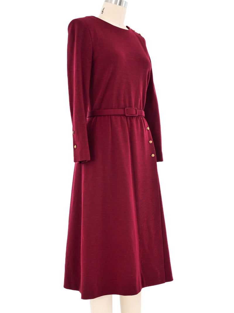 Chanel Maroon Wool Dress Dress arcadeshops.com