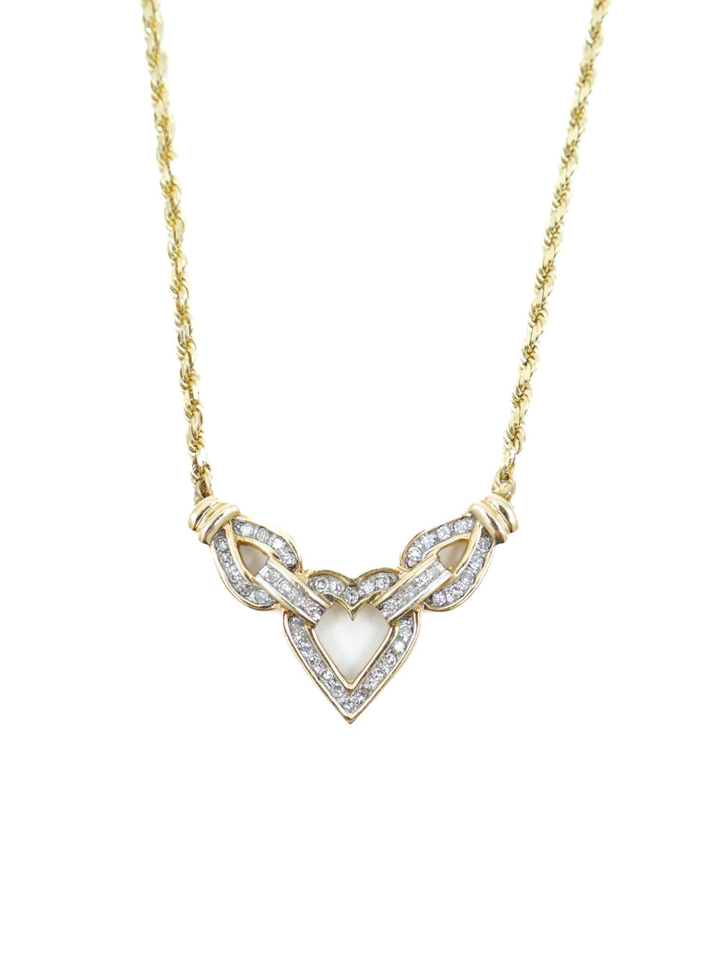 14k Diamond Heart Rope Necklace Fine Jewelry arcadeshops.com