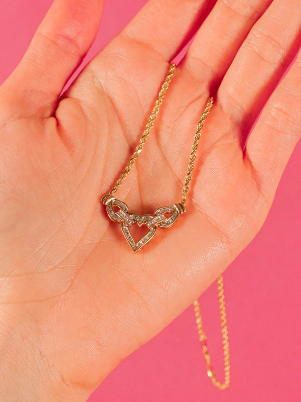 14k Diamond Heart Rope Necklace Fine Jewelry arcadeshops.com