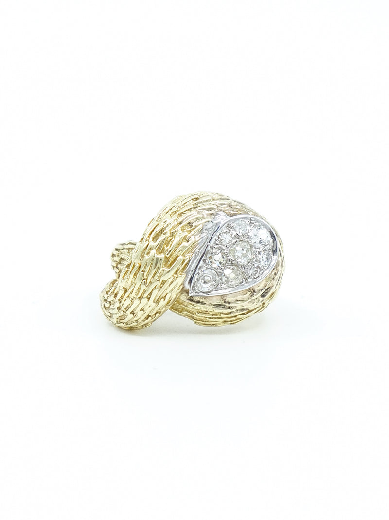 14k Textured Gold and Diamond Knot Ring Fine Jewelry arcadeshops.com