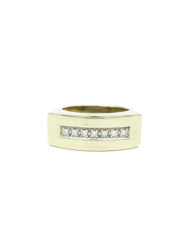 14k Rectangular Gold Ring with Diamonds Fine Jewelry arcadeshops.com