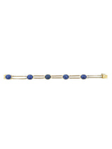 14k Lapis Cabochon Chain Bracelet Fine Jewelry arcadeshops.com