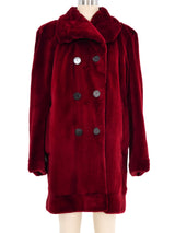 Yves Saint Laurent Black Cherry Sheared Fur Coat Outerwear arcadeshops.com