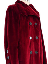 Yves Saint Laurent Black Cherry Sheared Fur Coat Outerwear arcadeshops.com