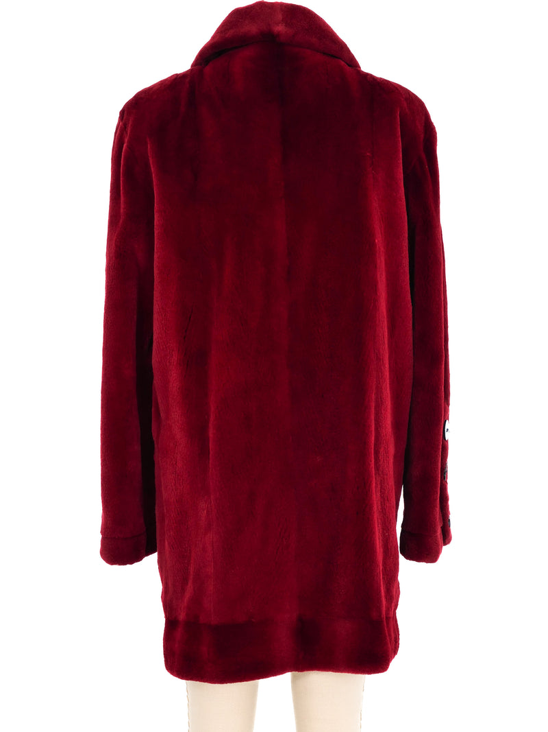 Yves Saint Laurent Black Cherry Sheared Fur Coat Outerwear arcadeshops.com