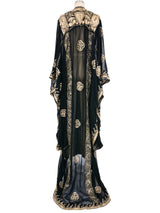 Embroidered Sheer Caftan Dress arcadeshops.com