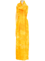 Yellow Chiffon Halter Gown Dress arcadeshops.com