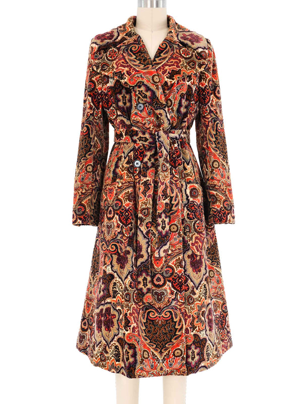 Neiman Marcus Paisley Velvet Coat Outerwear arcadeshops.com