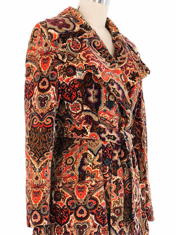 Neiman Marcus Paisley Velvet Coat Outerwear arcadeshops.com