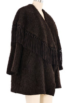 Fendi Tasseled Shawl Collar Wool Coat Jacket arcadeshops.com