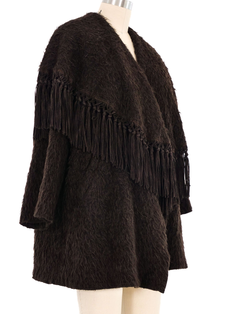 Fendi Tasseled Shawl Collar Wool Coat Jacket arcadeshops.com