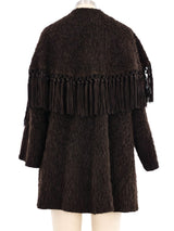 Fendi Tasseled Shawl Collar Wool Coat Jacket arcadeshops.com