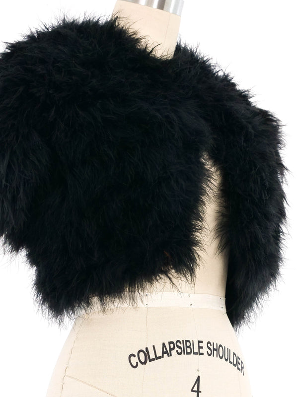 Marabou Feather Cropped Jacket Jacket arcadeshops.com